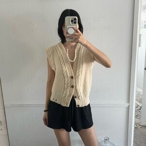 Vintage Christian Dior Wool Vest Cream